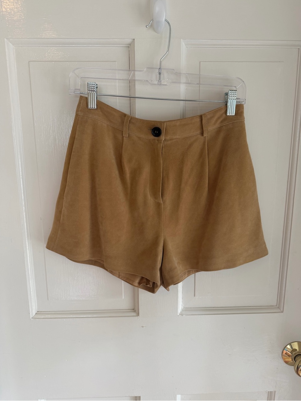 Robert Rodriguez Genuine Suede Leather Shorts Tan Camel Size 2